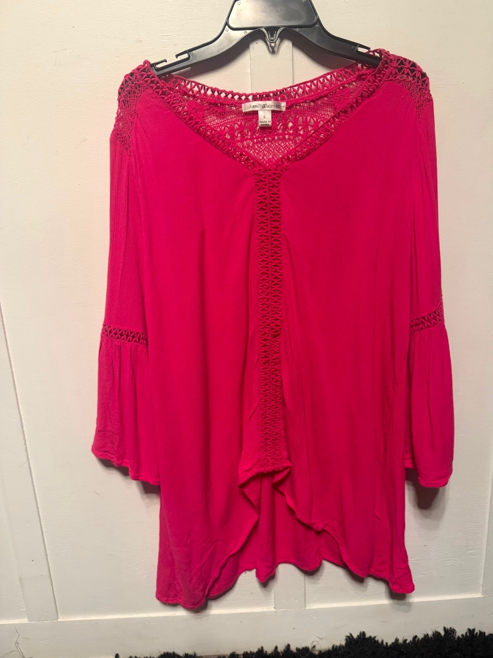 JohnPaulRichard Hot Pink Crochet-Trim Tunic